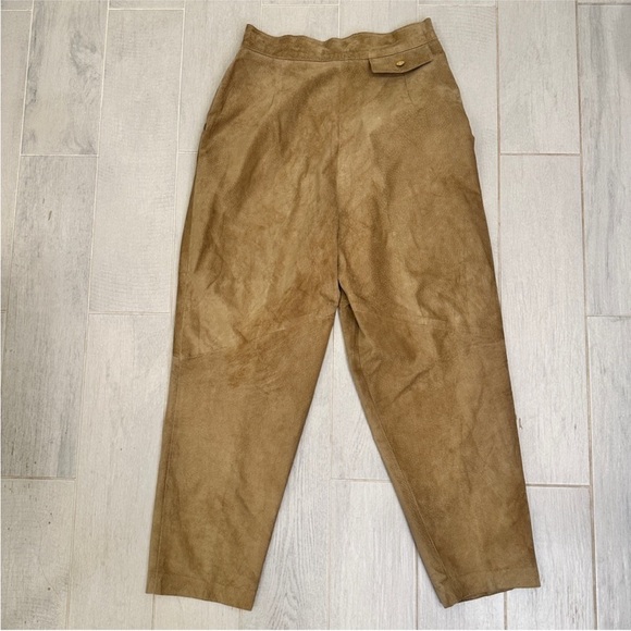 Vintage Danier High Waisted Tan Suede Pants - Picture 5 of 7